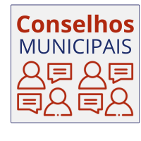 na imagem está escrito conselhos municipais, ao clicar na imagem o usuário será direcionado para uma página em estão os links dos conselhos municipais